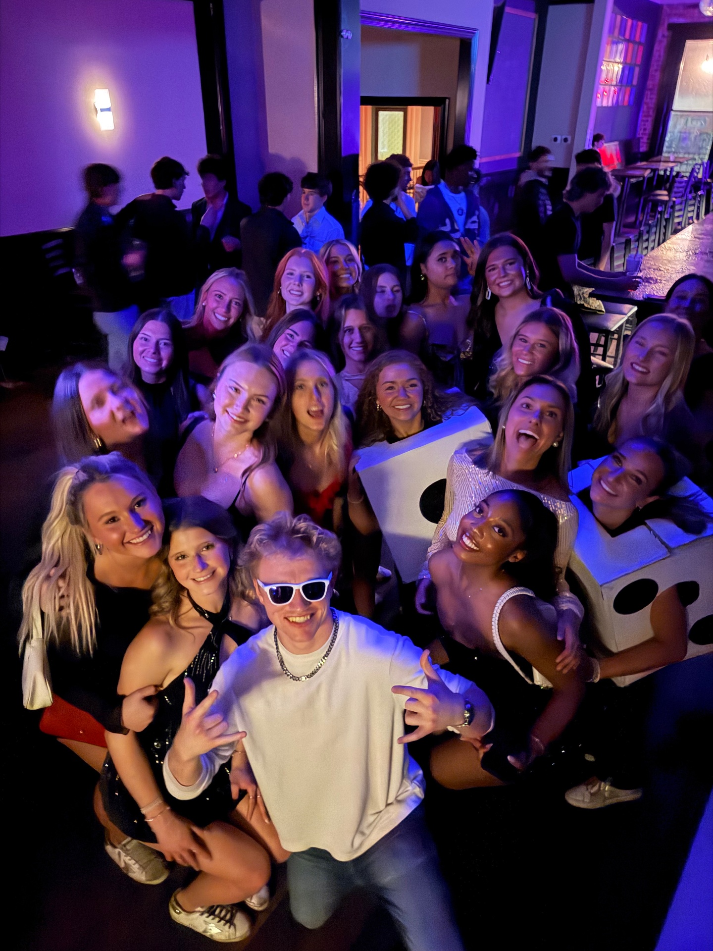 Prom group photo with DJ